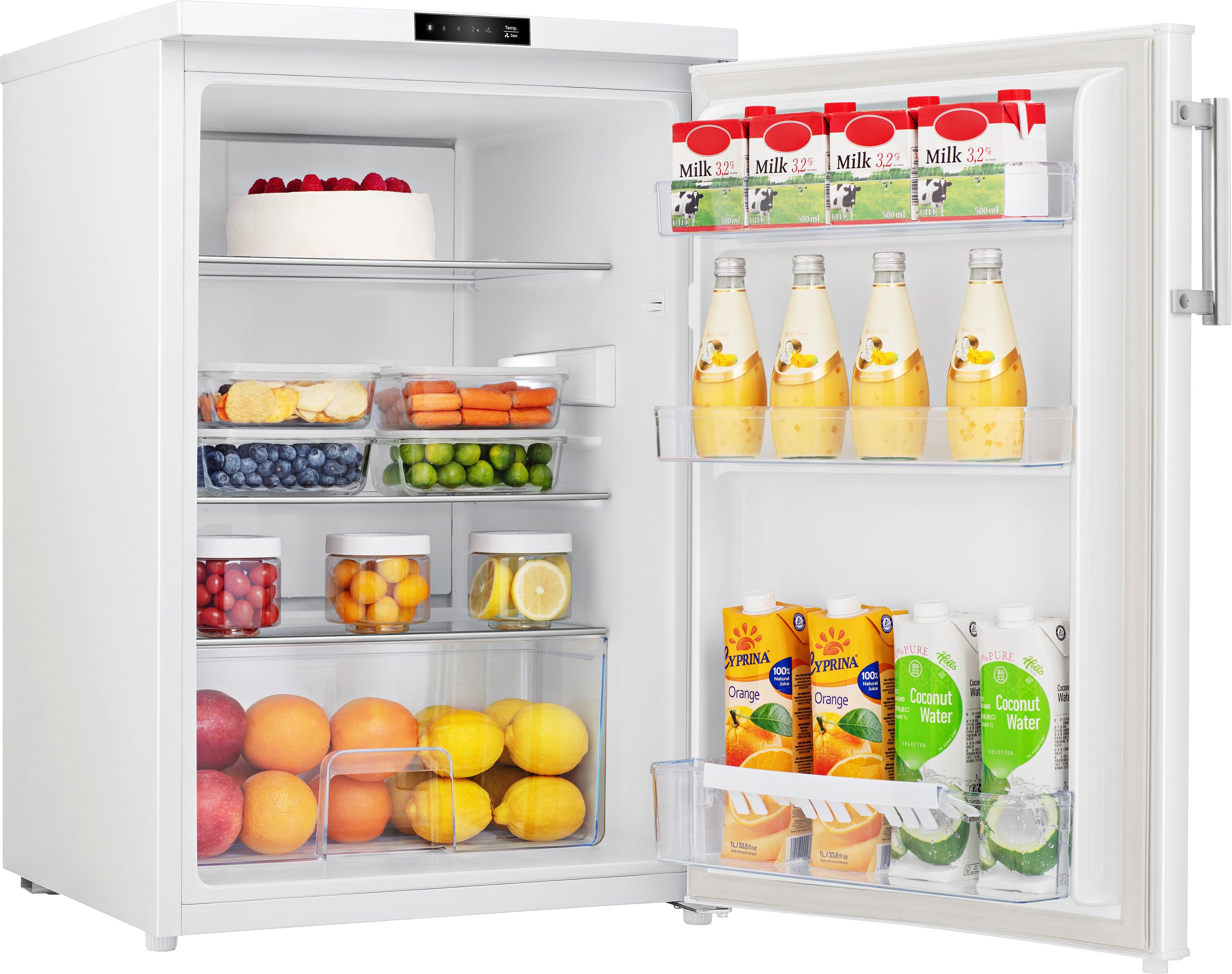 Hanseatic Kühlschrank HKS8555DW, 84,5 cm hoch, 56 cm breit, Abtauautomatik, Superkühlfunktion