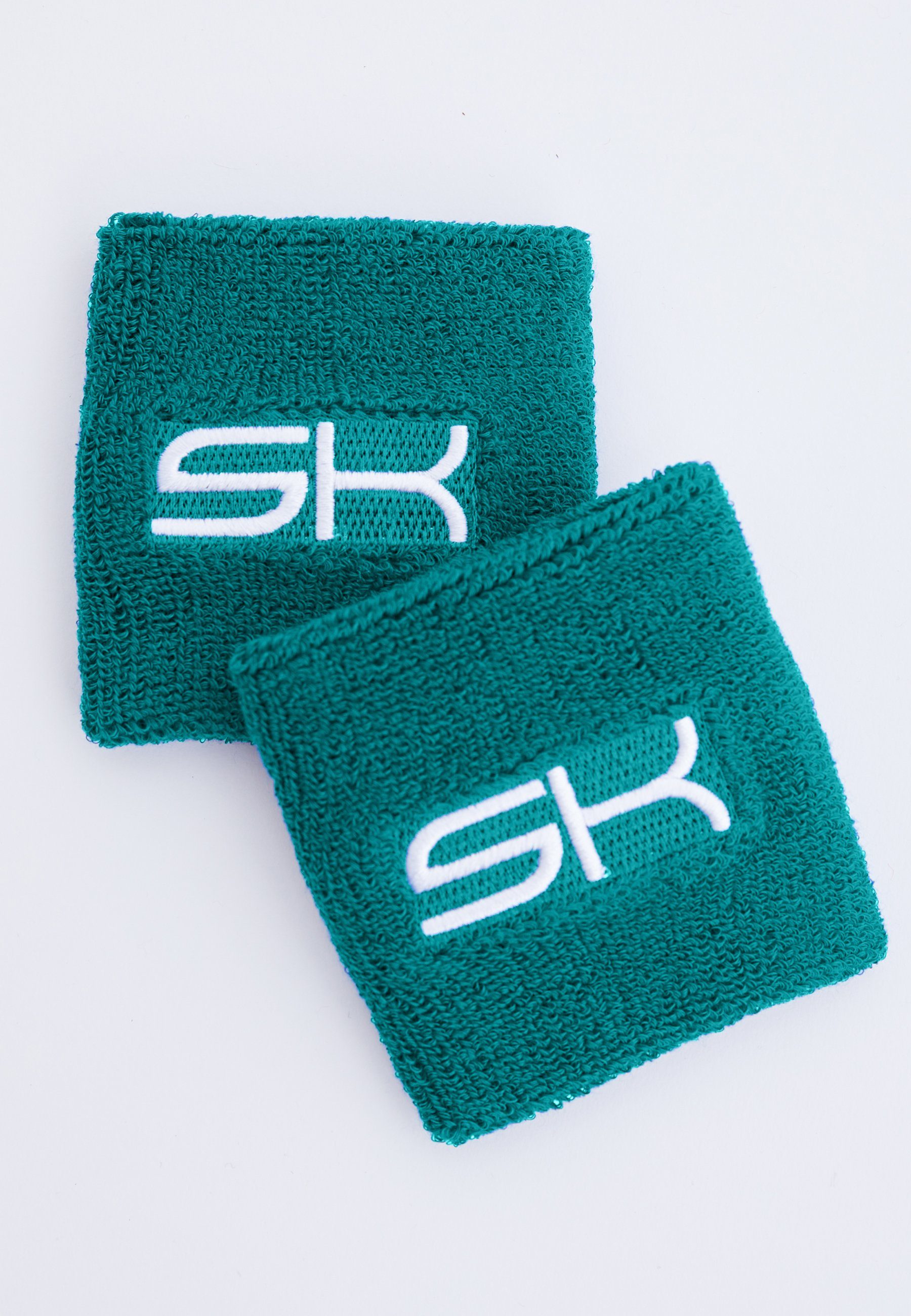 SPORTKIND Schweißband Tennis Schweißbänder klein 2er Set unisex Kinder & Erwachsene, petrol grün