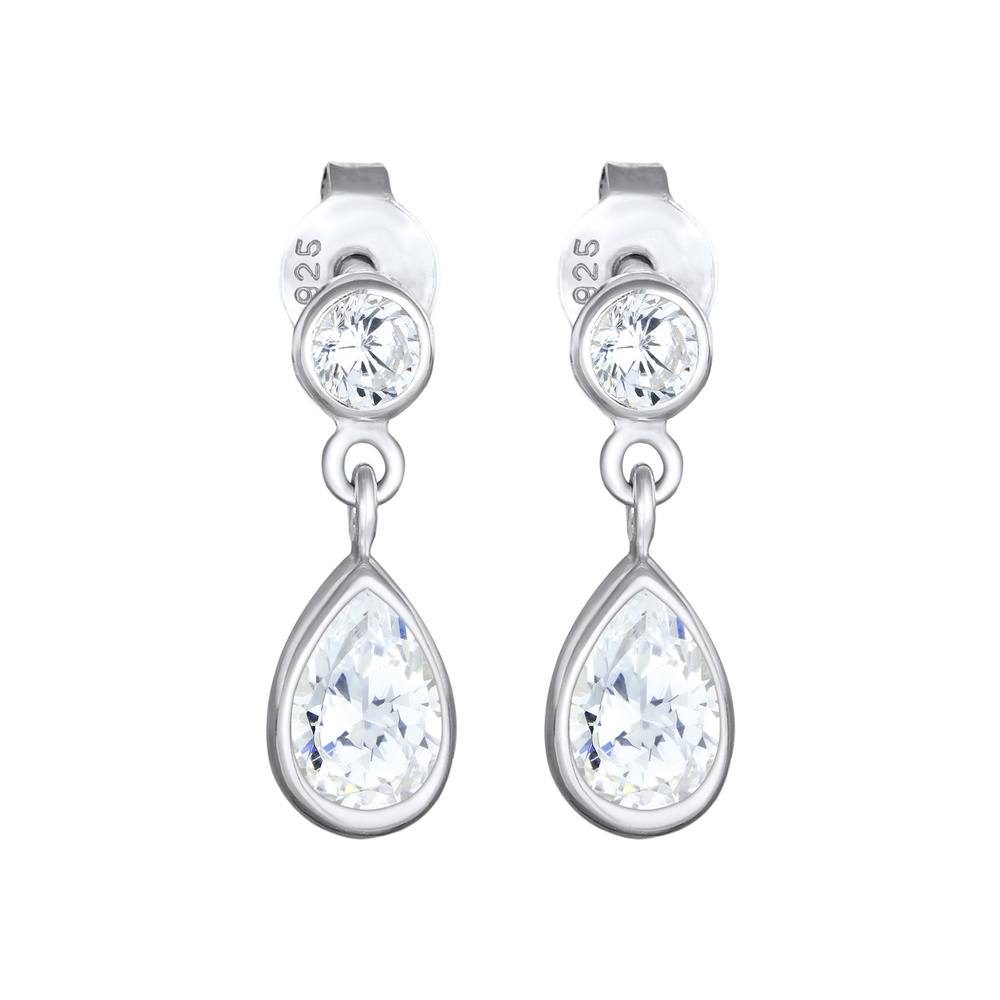 Elli Elli Boucles d'Oreilles Femmes Pendentif d'oreilles Goutte élégante avec zircon e Boucles d'oreilles