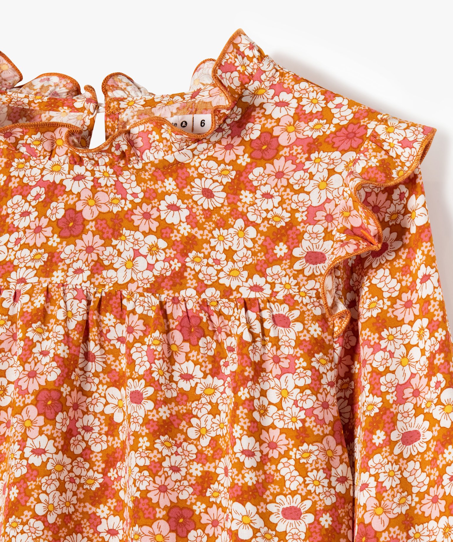 Chemise fleurie à manches longues fille - LuluCastagnette multicolore | GEMO