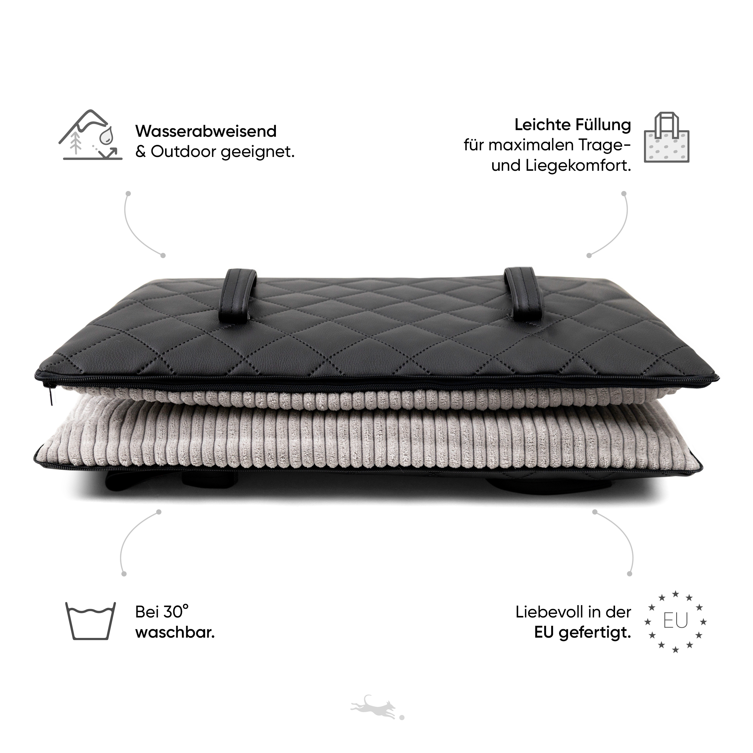Freudentier Hundematten Freudentier faltbare Hundematte für unterwegs L-XL