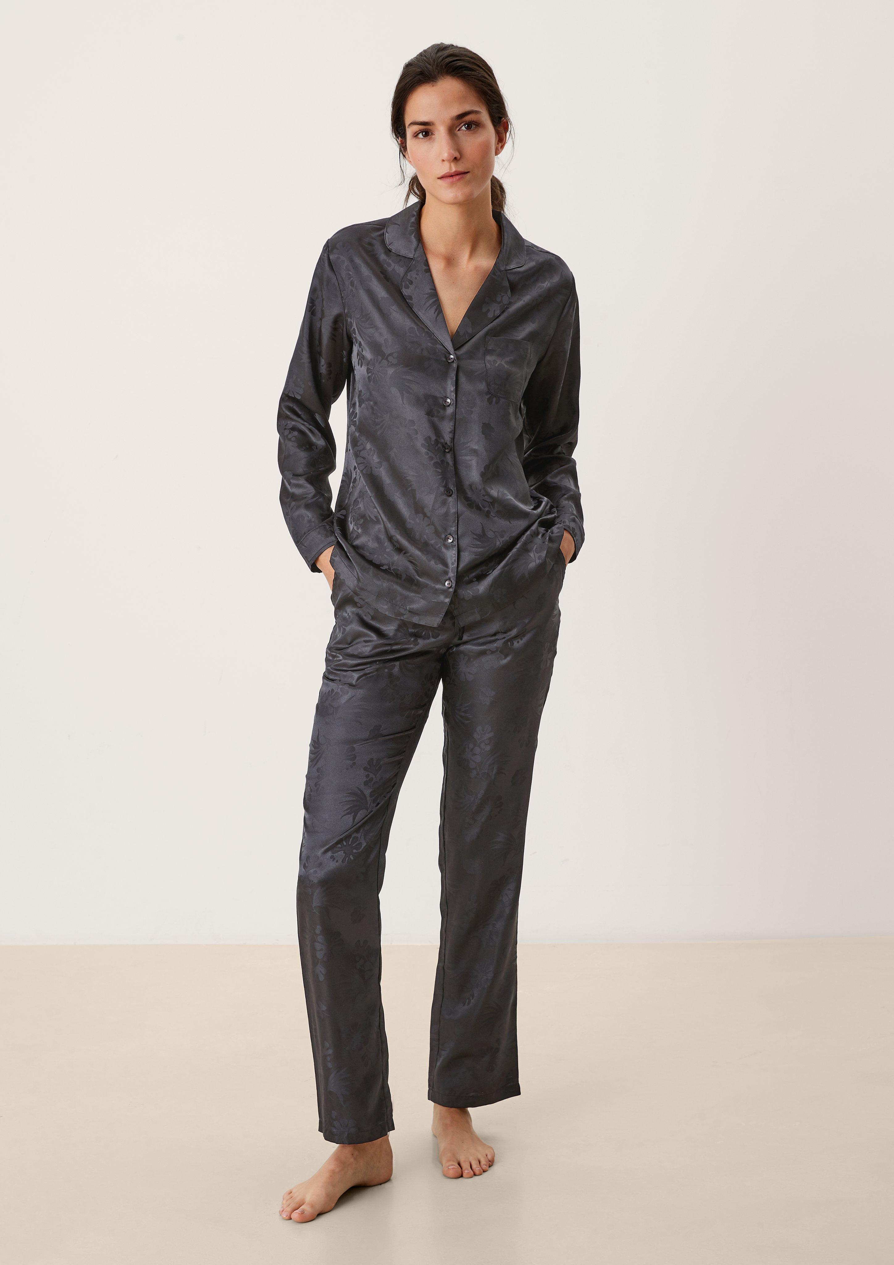 Langer Pyjama aus Satin  6006294-99F9