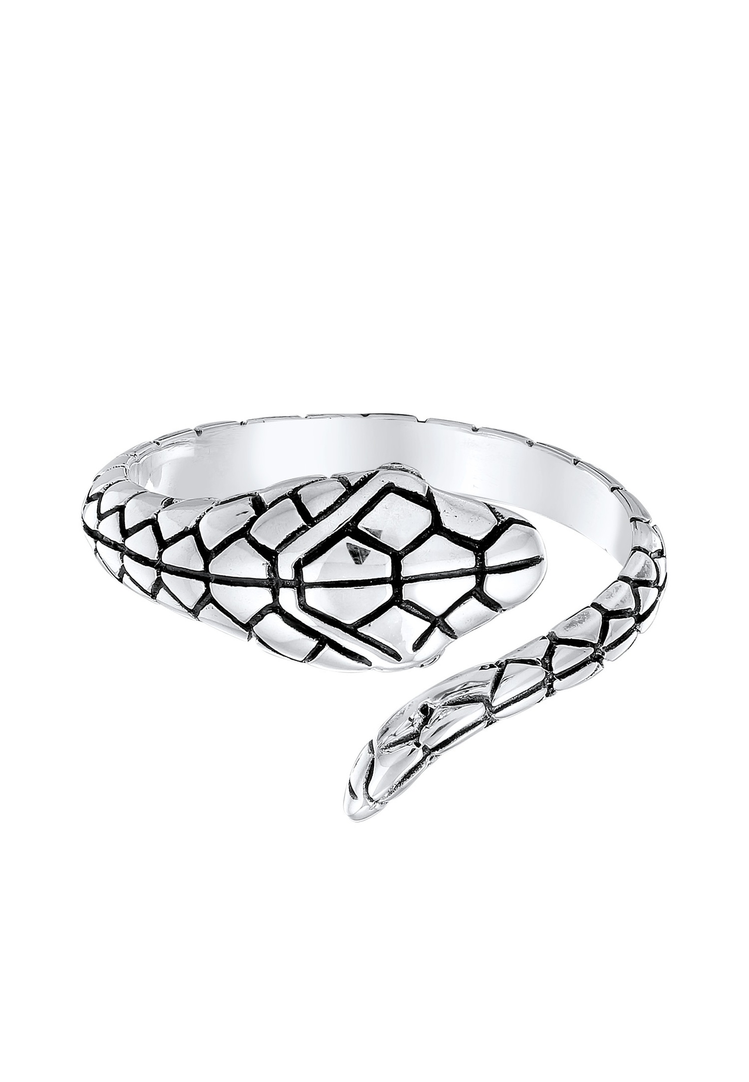 KUZZOI Open Snake Force para hombre, fabricado en plata de ley 925.