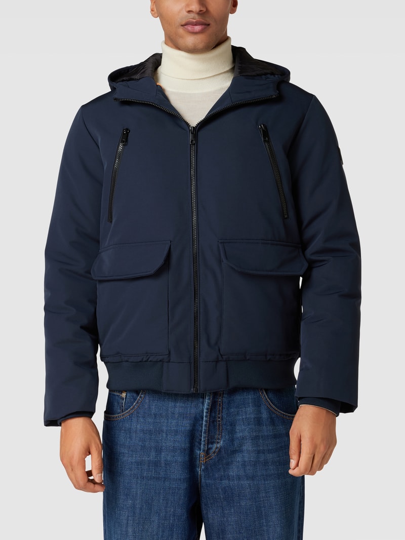 Parka mit Pattentaschen in marineblau