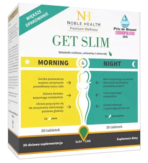 Noble Health Get Slim таблете за јутро и ноћ 90 таблета
