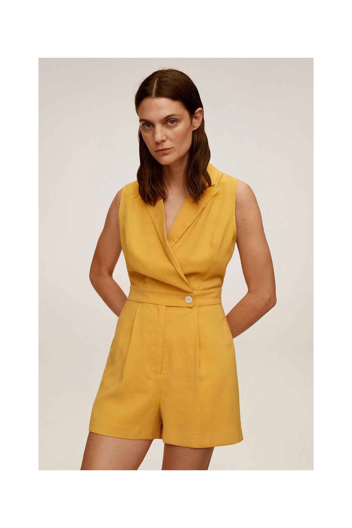 Mango Combi Shorts Femme couleur jaune