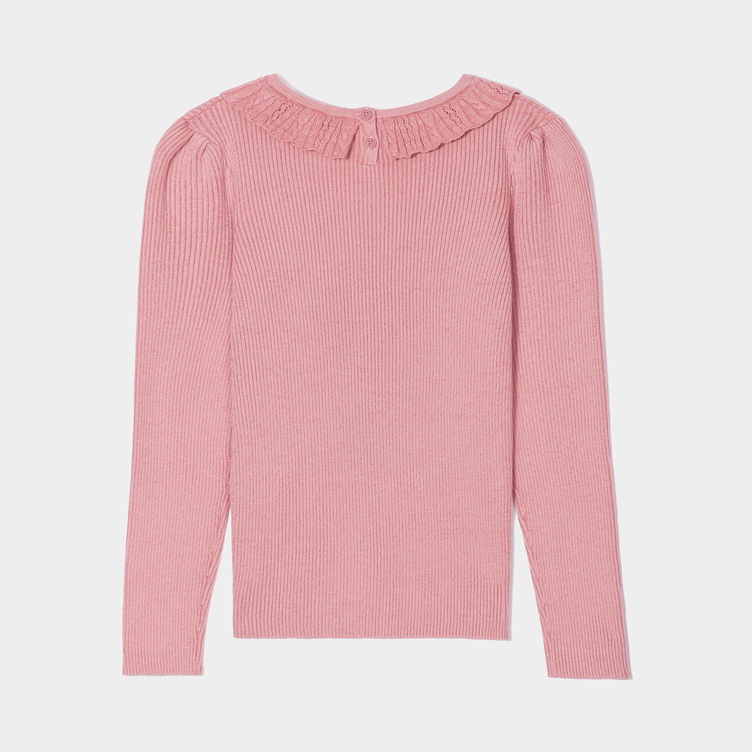 Pull col claudine côtelé Creeks rose fille | La Halle