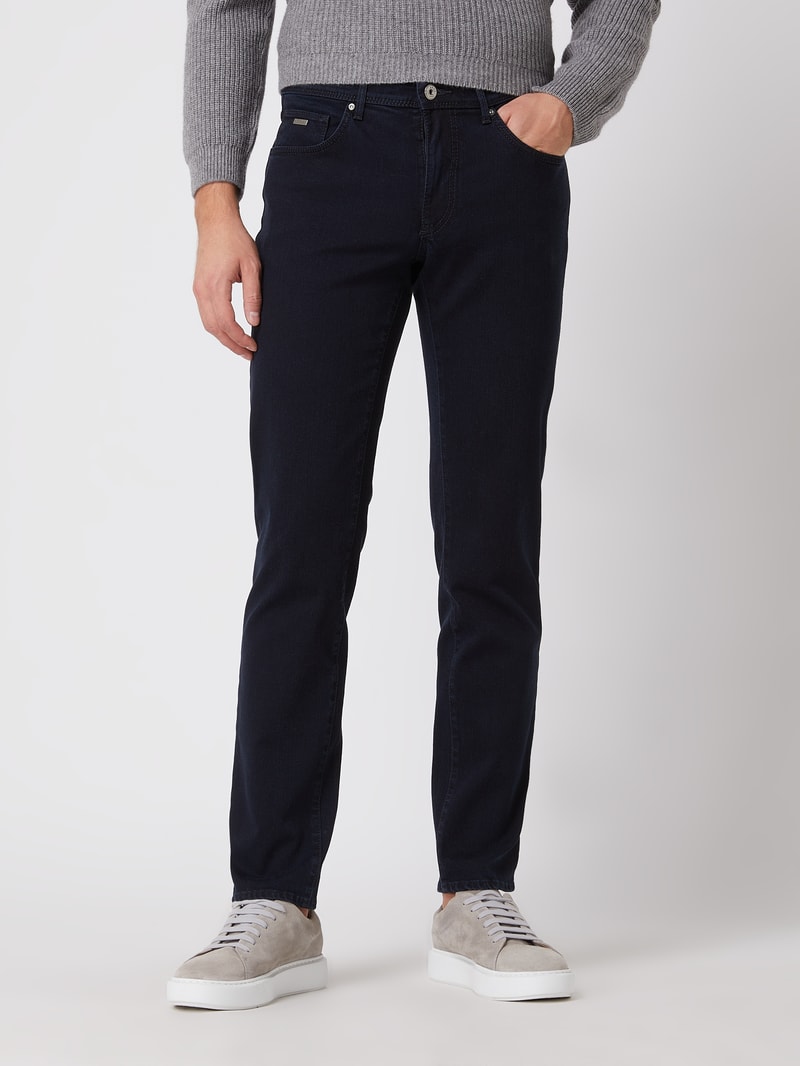 Straight Fit Jeans mit Stretch-Anteil Modell 'Cadiz' in dunkelblau