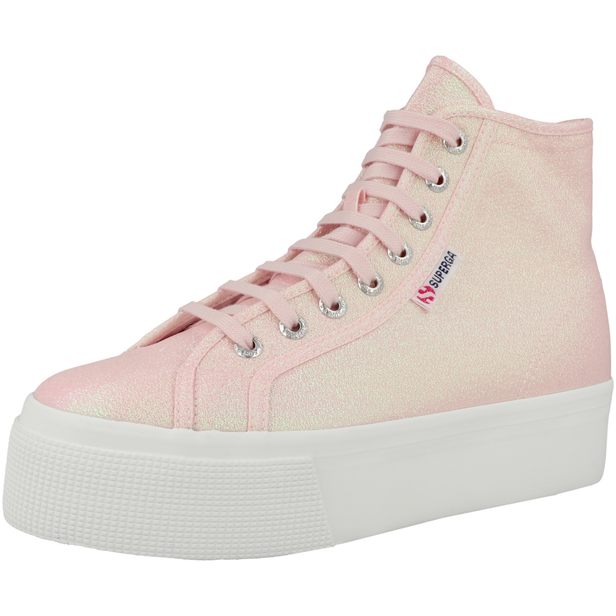 Superga 2708 Hi Top Lame Sneaker mid rosa