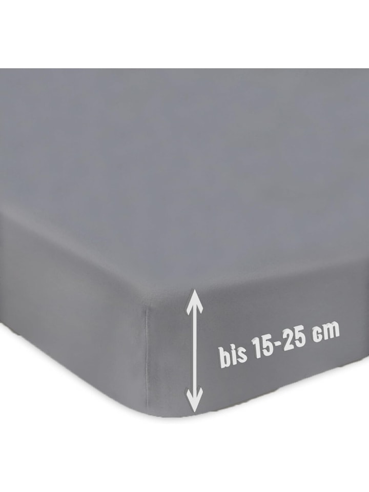 COFI 1453 Jersey Spannbettlaken Spannbetttuch 100% Baumwolle Bettlaken Betttuch in Grau günstig kaufen