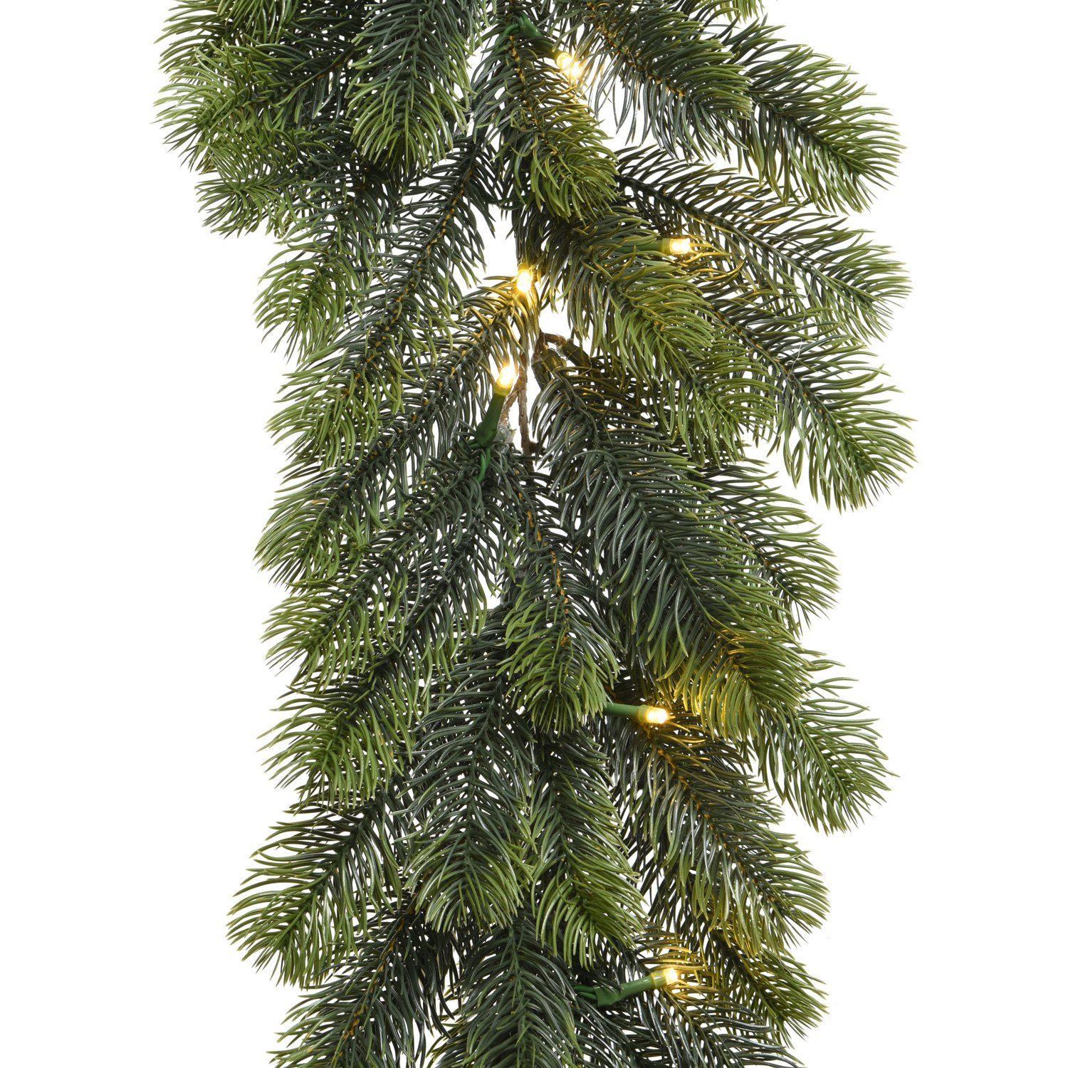 MARELIDA LED-Girlande LED Tannengirlande Weihnachtsgirlande 1,8m Timer Batterie für Außen, 35-flammig