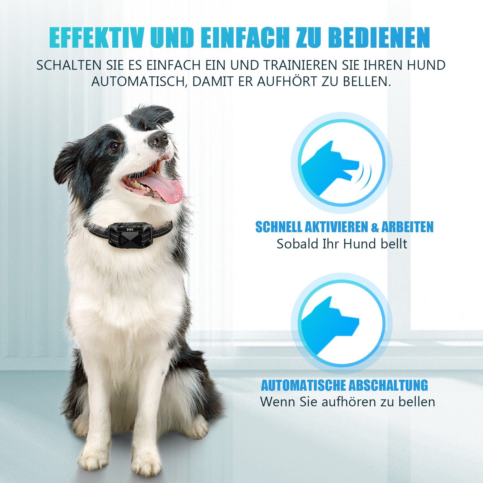 EBL Hunde-Halsband Vibrationshalsband,Automatischs Hundehalsbänder