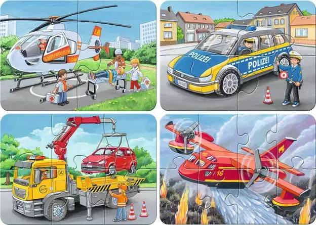 Kinderpuzzle ab 2 Jahren - Meine Einsatzfahrzeuge - 2 + 4 + 6 + 8 Teile