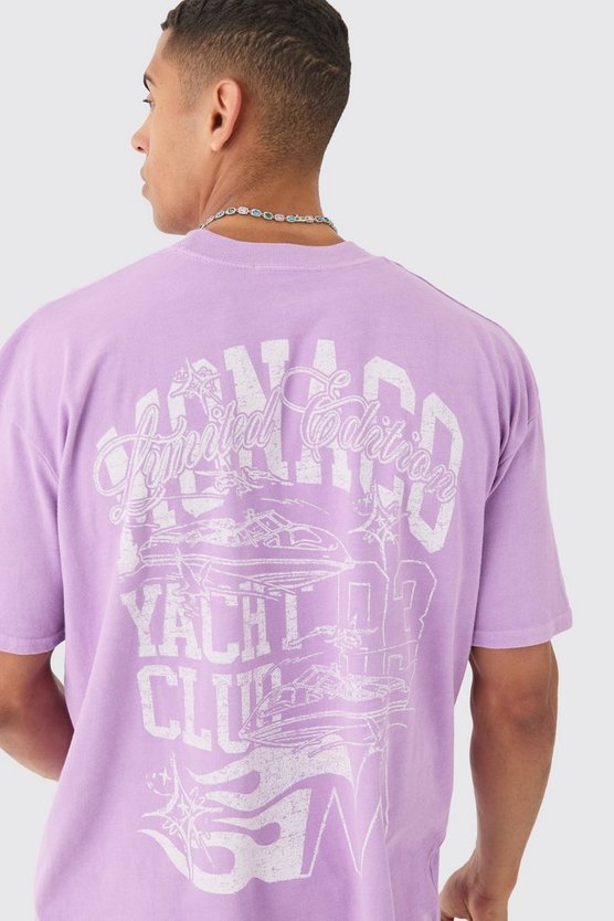 Oversize T-Shirt mit Monaco-Print