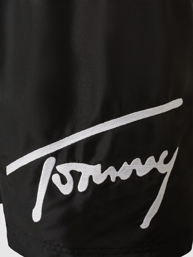 Badehose mit Label-Print in schwarz