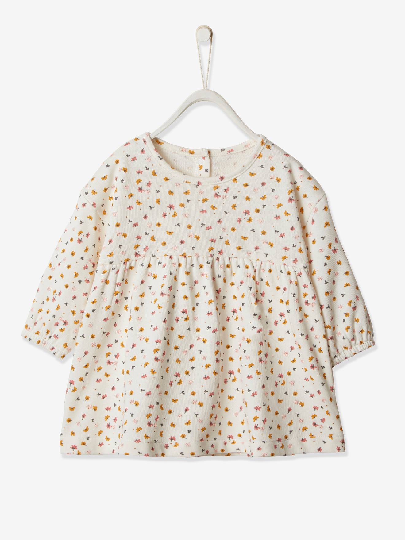Vertbaudet Mädchen Baby-Set: Kleid, Strickjacke & Haarband, personalisierbar Oeko Tex - koralle
