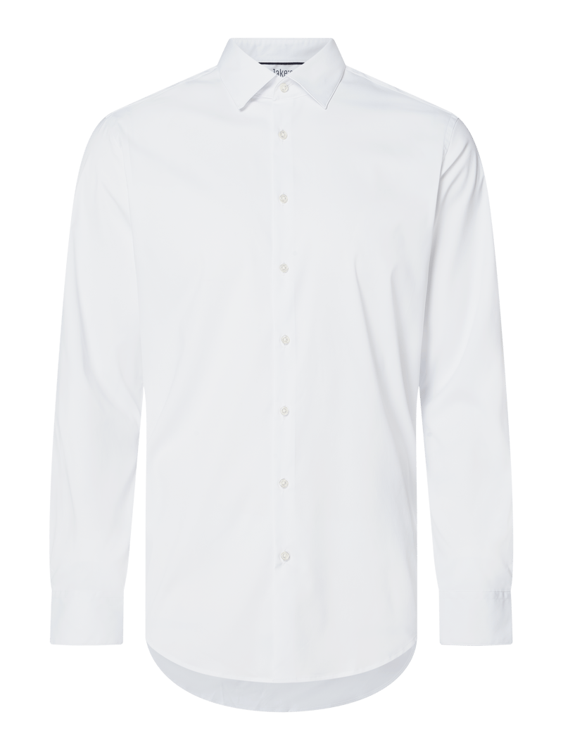 Regular Fit Business-Hemd aus Twill in weiß