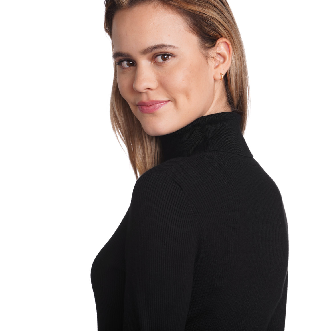 Damen Rollkragenpullover gerippt