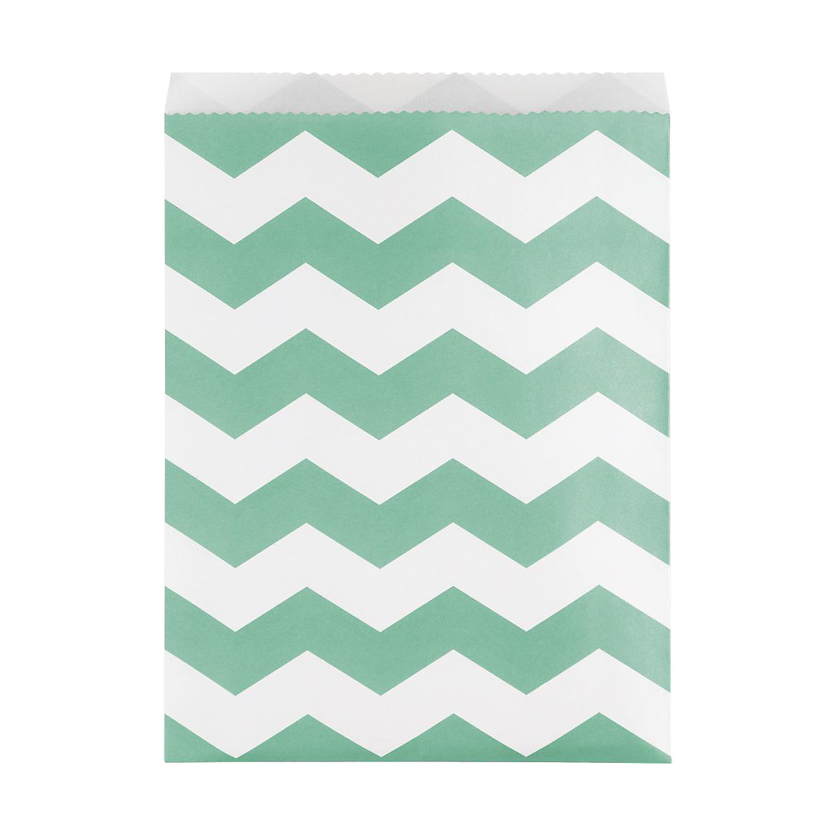 Geschenktüte Mitgebseltüte Chevron Mint, Papier, 22 x 16 cm, 10 Stück