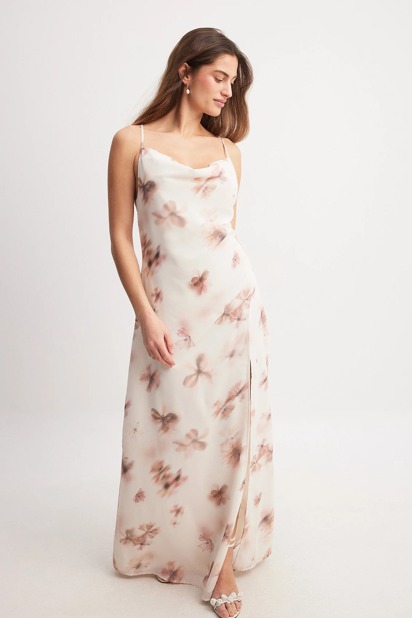 Chiffon Tie Back Detail Maxi Dress