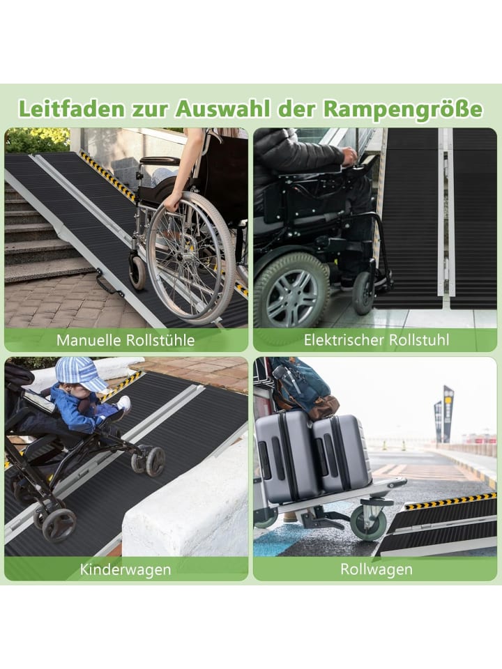 COSTWAY Rollstuhlrampe 183x74cm in Schwarz günstig kaufen onesize