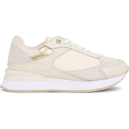 TOMMY HILFIGER Damen Sneaker ELEVATED EMBOSSED RUNNER GOLD