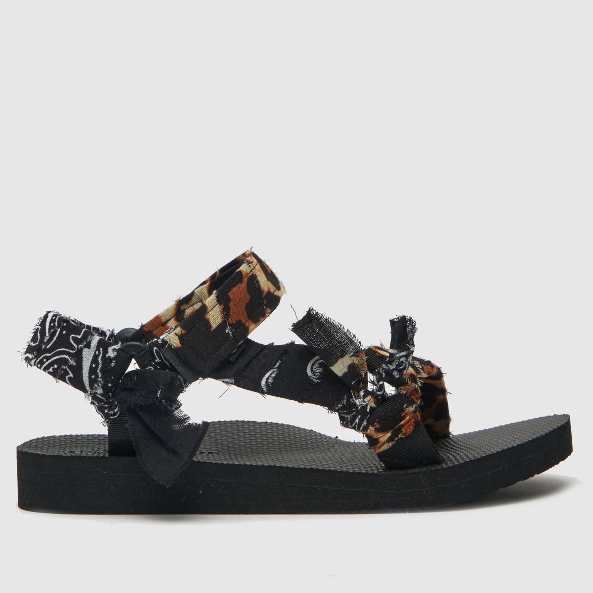 ARIZONA LOVE – Trekky – Leopardfärgade bandanasandaler i svart och orange