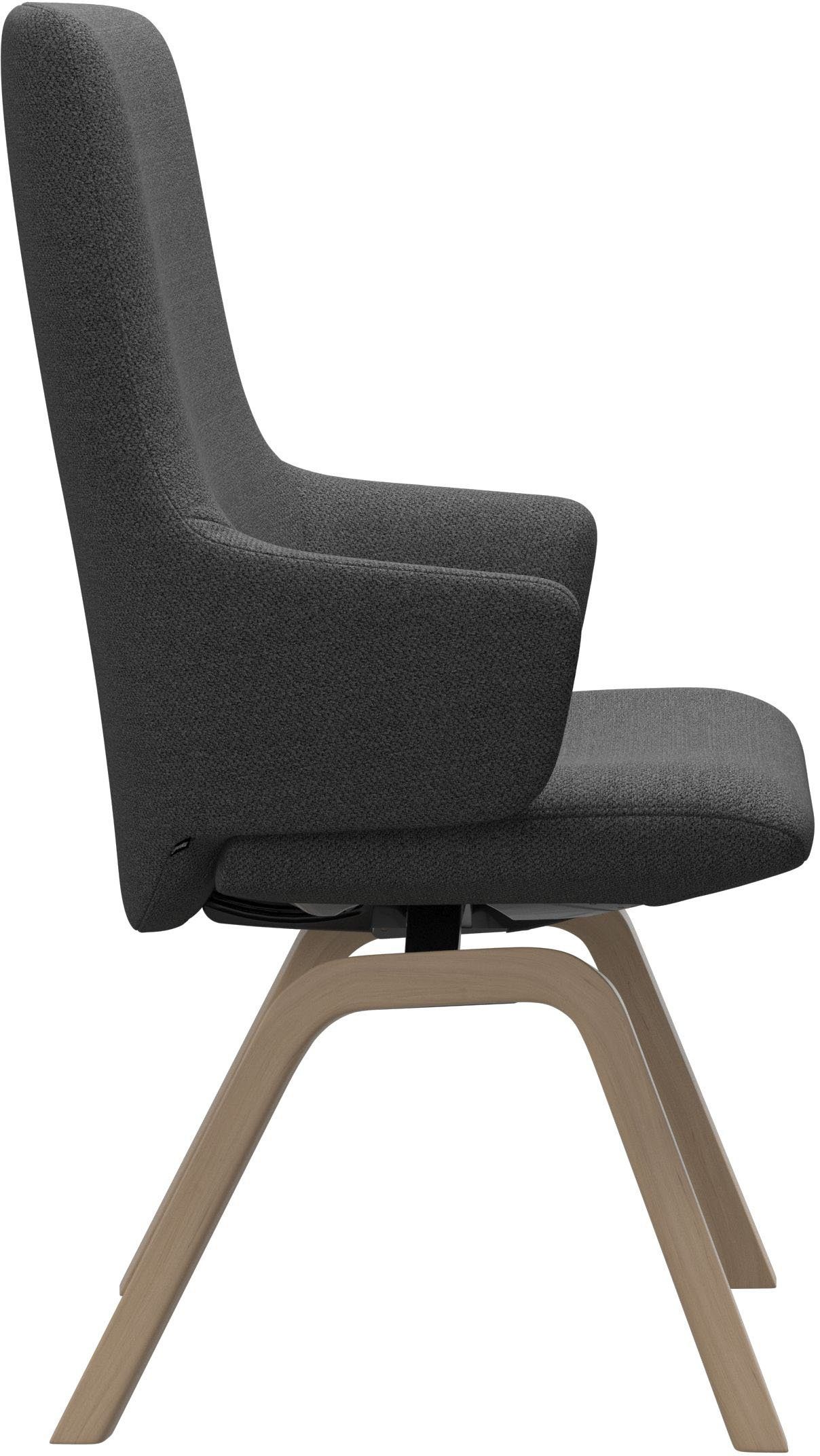 Stressless® Polsterstuhl Laurel, High Back mit Armlehne, Größe L, mit schräggestellten Beinen in Eiche