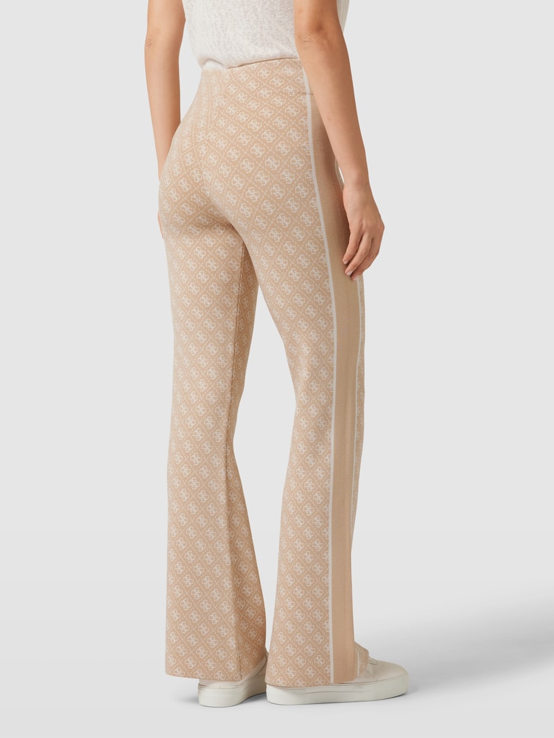 Flared Fit Hose mit Galonstreifen in beige