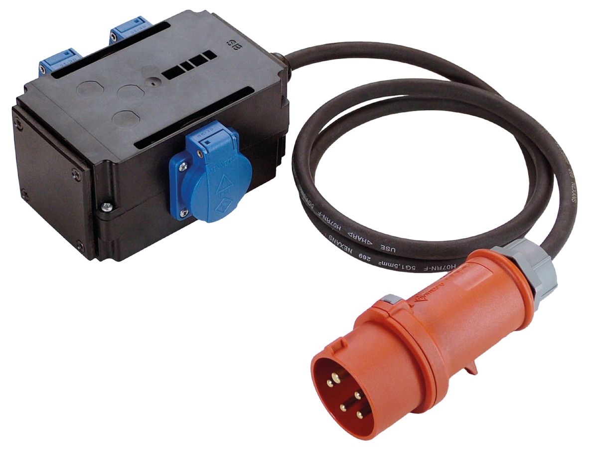 Schwabe 60527 CEE MIXO Adapter 400V/16A IP44 5-polet NAGOLD metalkabel H07RN-F 5G1.5 1,5m