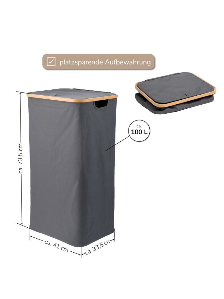 bremermann Wäschesammler 100 Liter grau günstig kaufen onesize