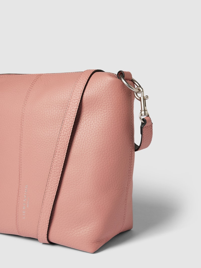 Hobo Bag aus Leder mit Label-Detail Modell 'AISSA' in rosé