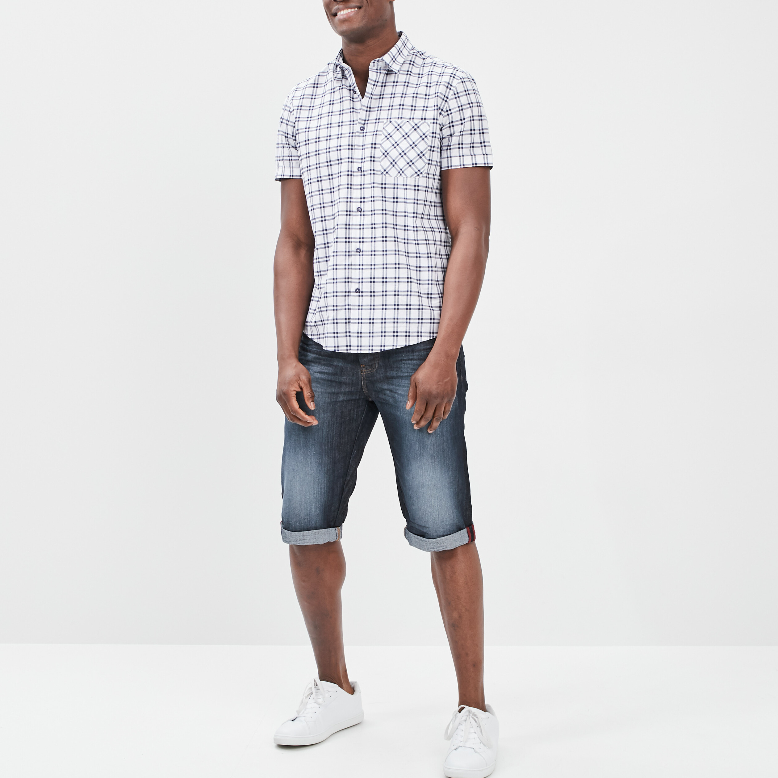 Chemise manches courtes Creeks blanc homme | La Halle