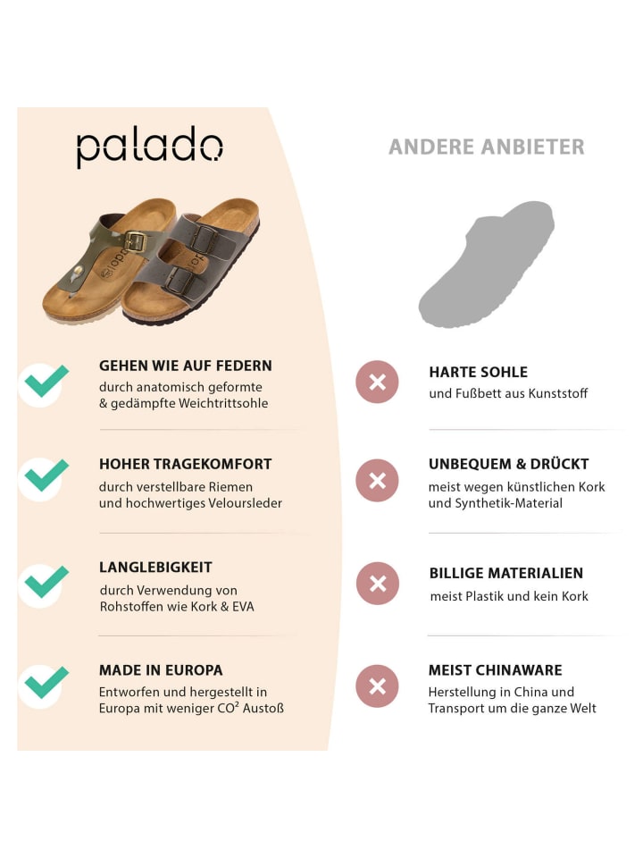 palado Klassische Sandalen in Grau günstig kaufen