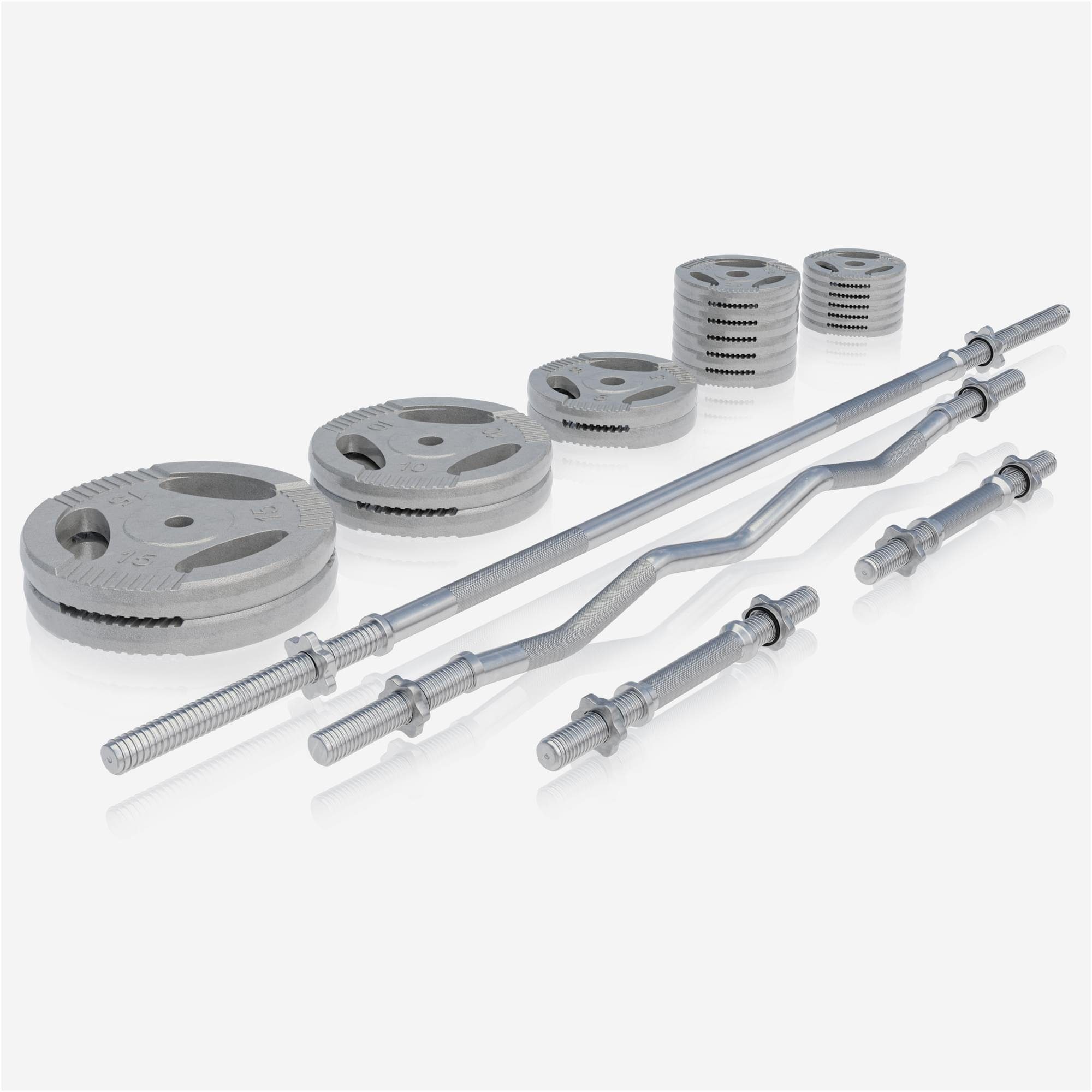 GORILLA SPORTS Hantelbank Kraftstation, 108kg Hantelset, Ablage, Guss Gripper, Hantelscheiben, (1-tlg)