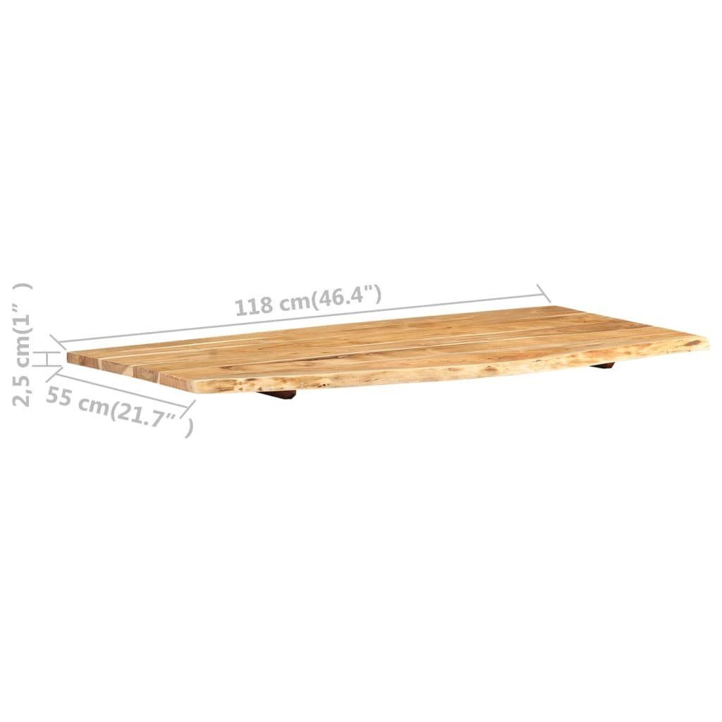 vidaXL Badezimmer-Set Badezimmer-Waschtischplatte Massivholz Akazie 118x55x2,5 cm