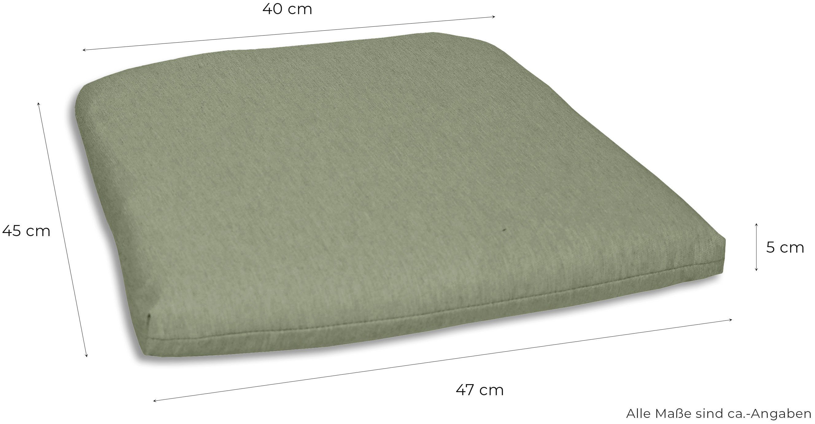 GO-DE Sitzkissen Selina, 2er Set, 45/46x40 cm