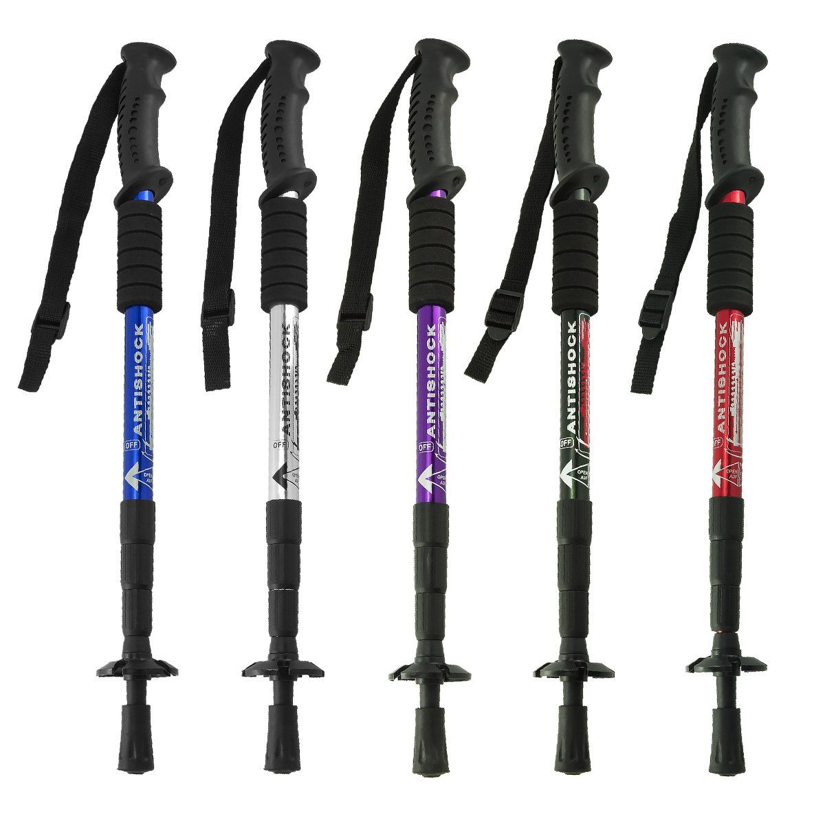 MidGard Nordic-Walking-Stöcke 50-110cm verstellbar, Teleskop, Antischock Dämpfung, Wanderstöcke (1 St)