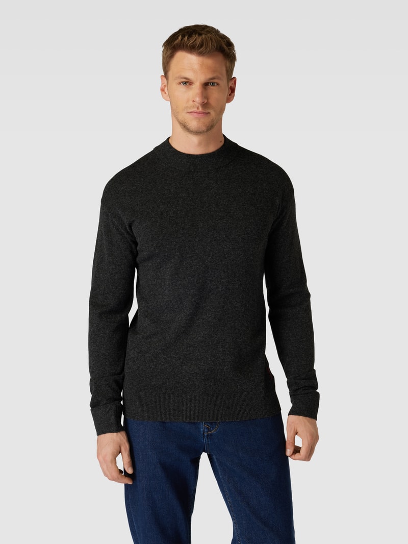 Strickpullover in melierter Optik in anthrazit