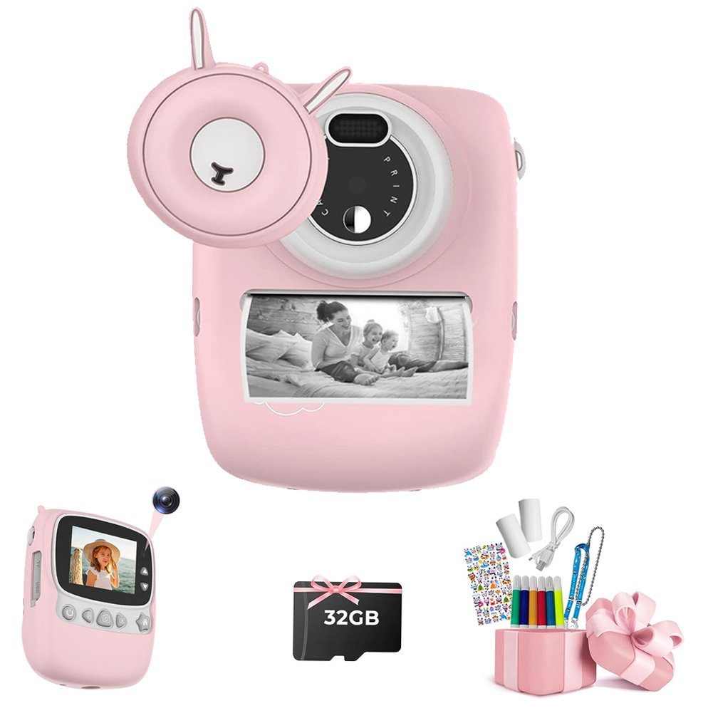 A Ade HD 1080P Sofortbildkamera Selfie Digitalkamera Kinderkamera (30 MP, WLAN (Wi-Fi), inkl. 2.4