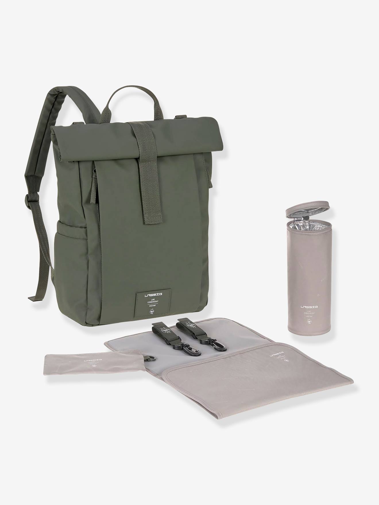 Lässig Wickelrucksack ROLLTOP GREEN LABEL LÄSSIG - olivgrün