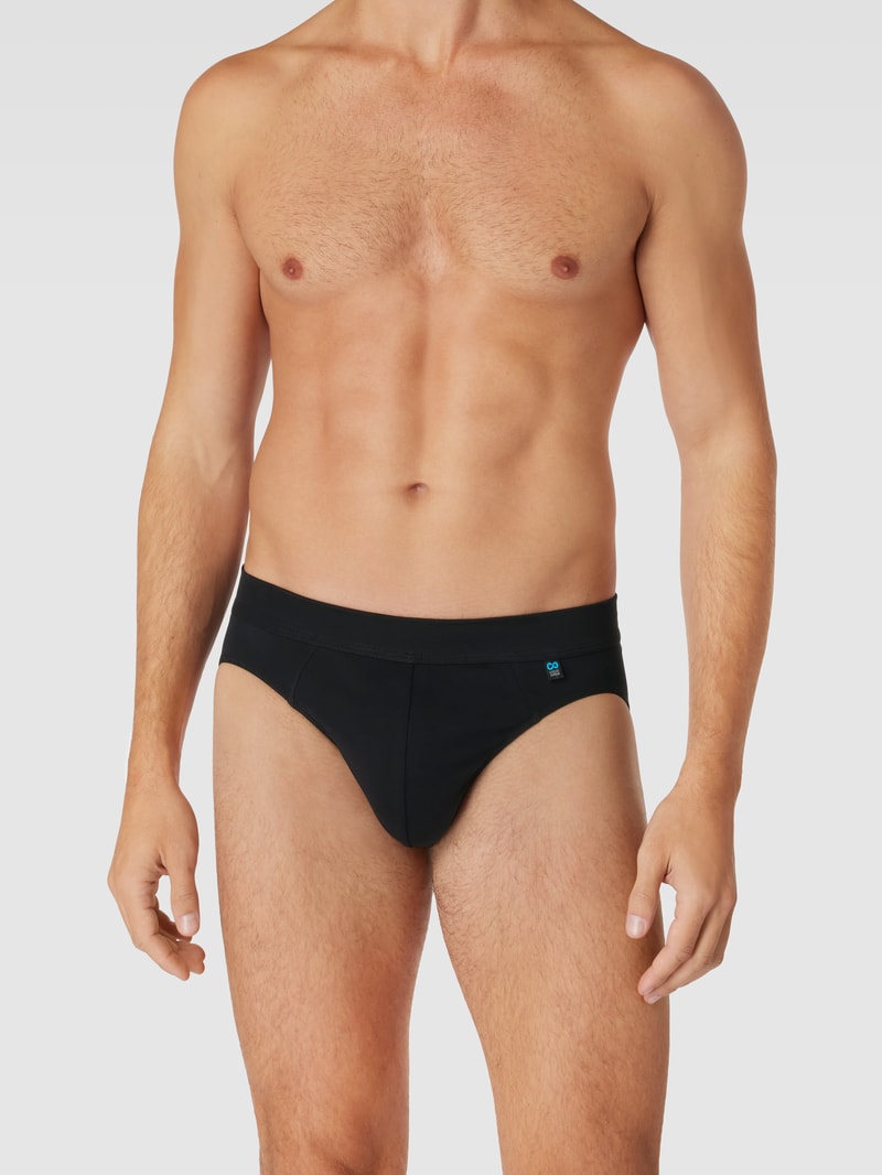 Slip mit Teilungsnähten Modell 'Long Life Cotton Export' in schwarz