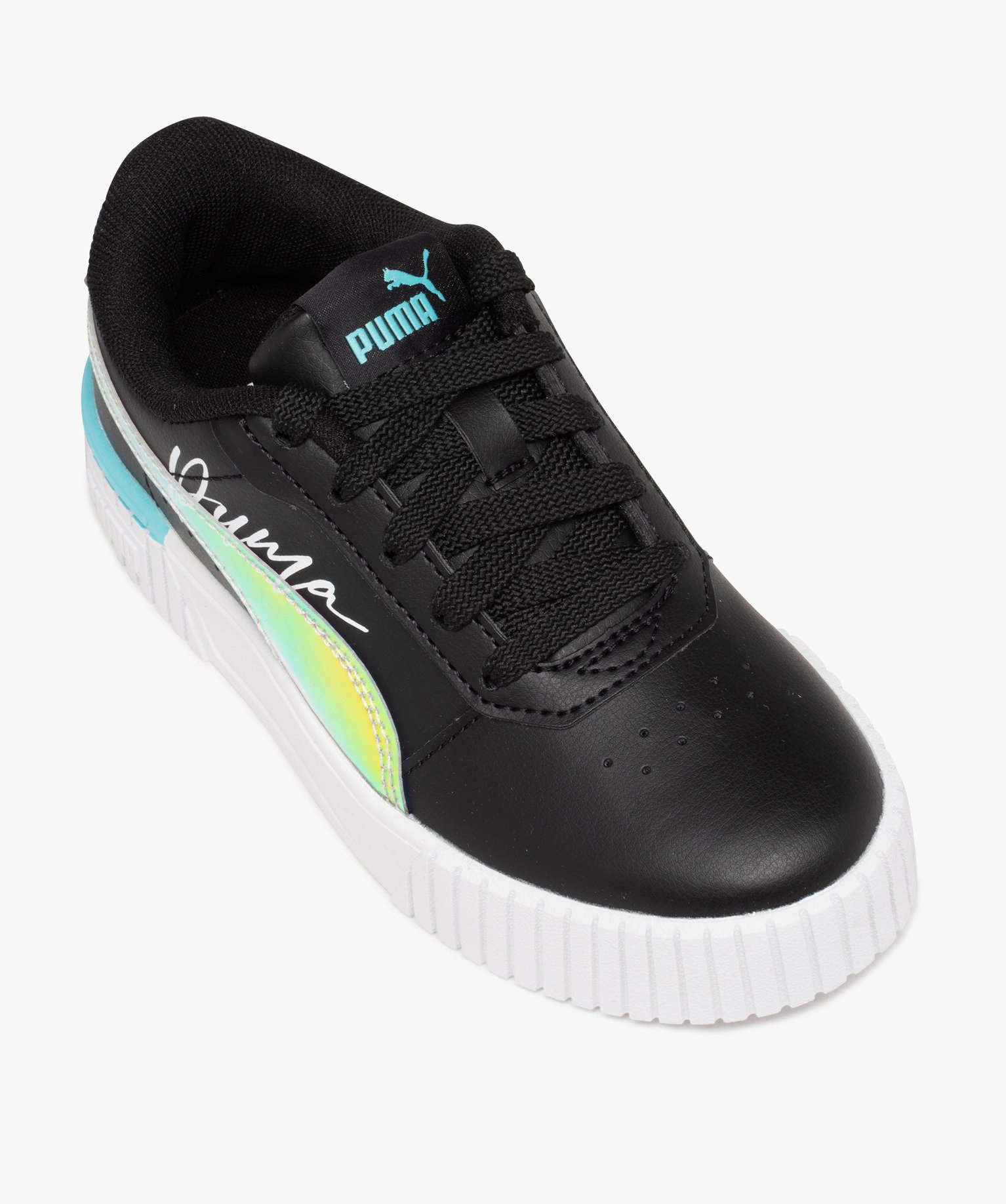 Baskets fille unies avec détails fantaisie et semelle épai... noir | GEMO