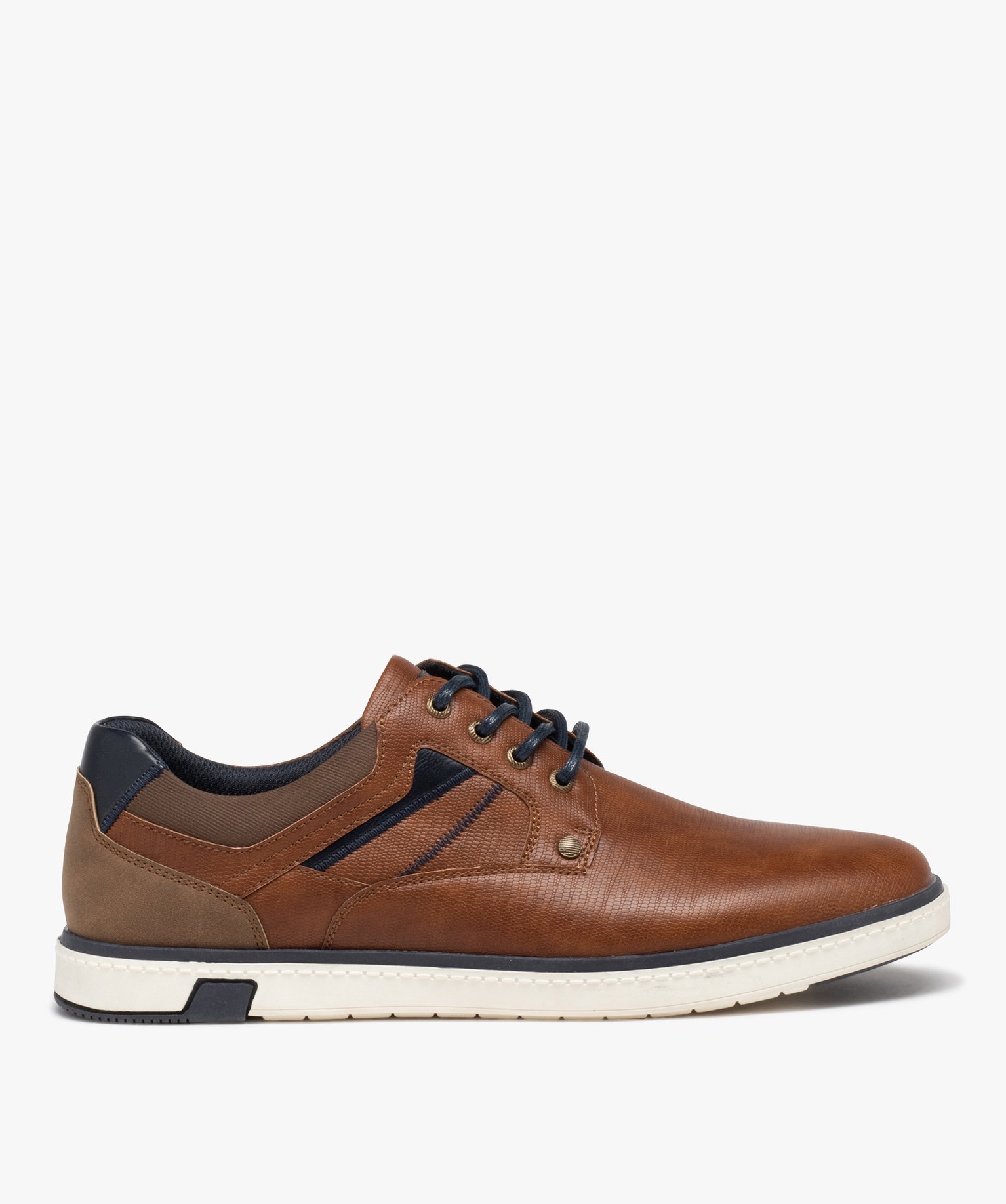 Derbies style tennis à semelle contrastée homme camel | GEMO
