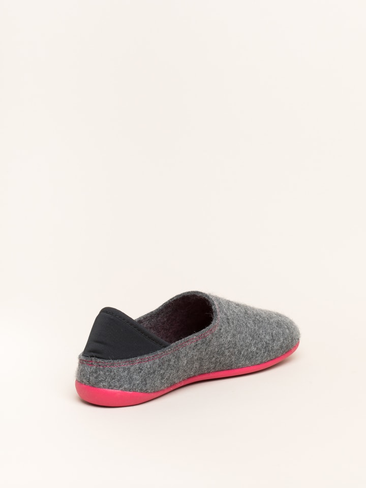 Gottstein Hausschuh Wool Slip-On in grey/raspberry günstig kaufen