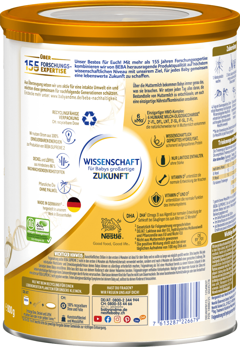 Folgemilch Supreme 2 ab dem 7. Monat, 800 g