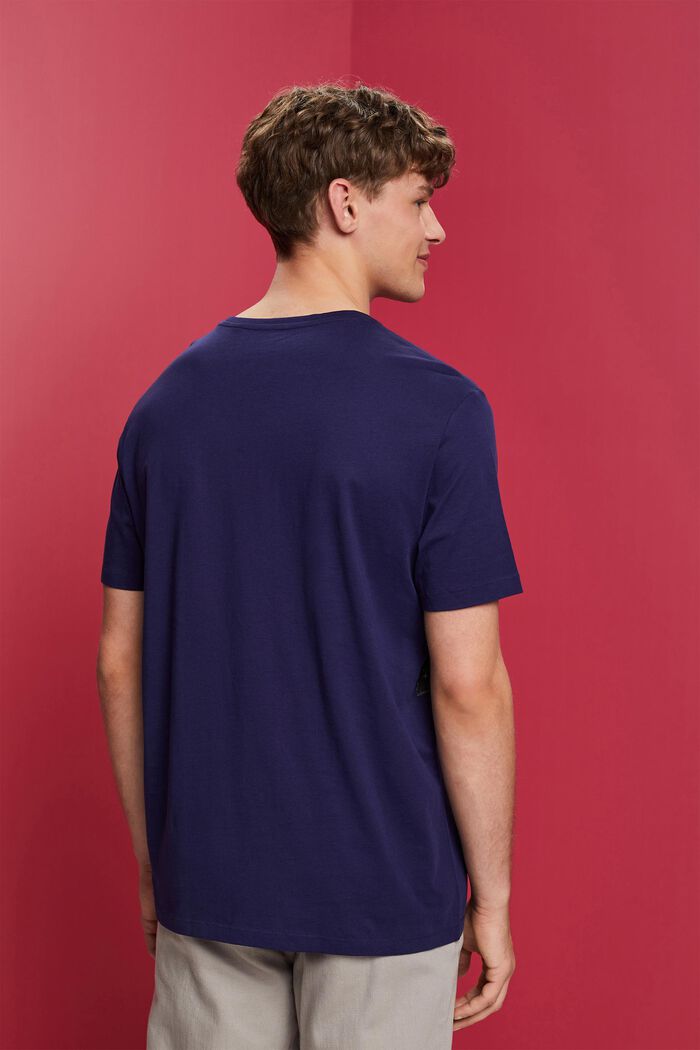 Rundhals-T-Shirt mit Print, 100 % Baumwolle