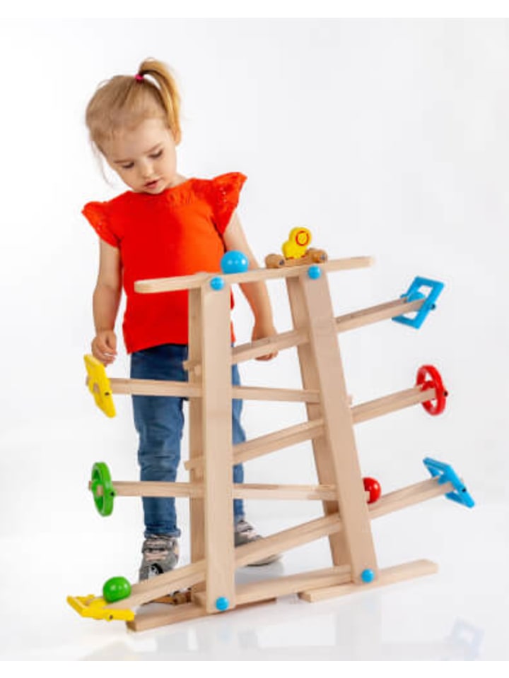 Spielmaus Holz Holz Kugelbahn mit Rollelementen - ab 24 Monate günstig kaufen onesize