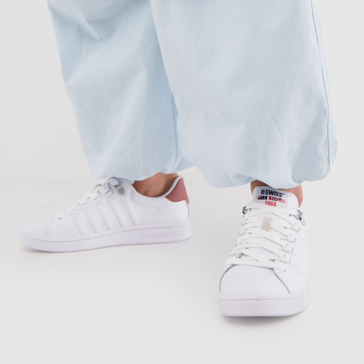 K-SWISS Lozan II-sneakers i vitt och rosa