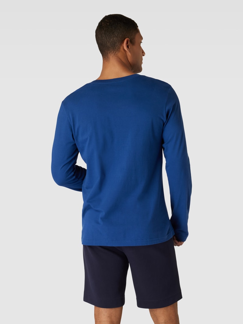 Longsleeve mit V-Ausschnitt Modell 'Mix+Relax' in royalblau